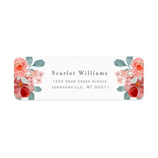 Bloemen Waterverf Eucalyptus herfst bruiloft Etiket (Voorkant)