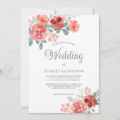 Bloemen Waterverf Eucalyptus herfst bruiloft Kaart (Voorkant)