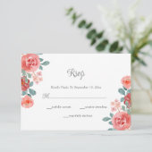 Bloemen Waterverf Eucalyptus herfst bruiloft RSVP Kaartje (Staand voorkant)