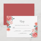 Bloemen Waterverf Eucalyptus herfst bruiloft RSVP Kaartje (Voorkant / Achterkant)