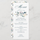  bloemen | Waterverf Floral | Menu Weddenschappen Kaart (Voorkant / Achterkant)