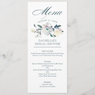  bloemen   Waterverf Floral   Menu Weddenschappen Kaart