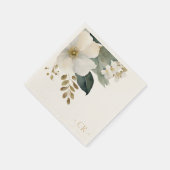 Bloemen Waterverf Foliage Initialen Natuurlijke Ec Servet (Hoek)