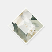 Bloemen Waterverf Foliage Overlay & Initialen Servet (Hoek)