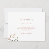 Bloemen Waterverf Foto Bruiloft Aankondiging Kaart (Achterkant)