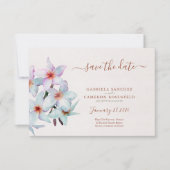 Bloemen Waterverf Frangipani Terracotta Bruiloft (Voorkant)