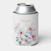 Bloemen Waterverf Frangipani Terracotta Bruiloft Blikjeskoeler (Blikje Achterkant)