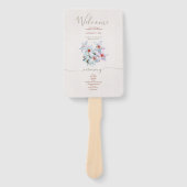 Bloemen Waterverf Frangipani Terracotta Bruiloft Handwaaier (Voorkant)