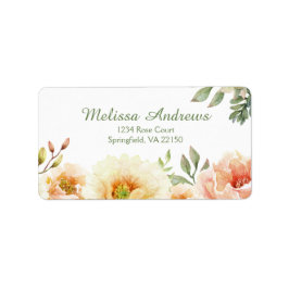 Bloemen Waterverf Gepersonaliseerd adres Etiket