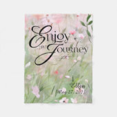 Bloemen waterverf gepersonaliseerd Geniet van de r Fleece Deken (Voorkant)