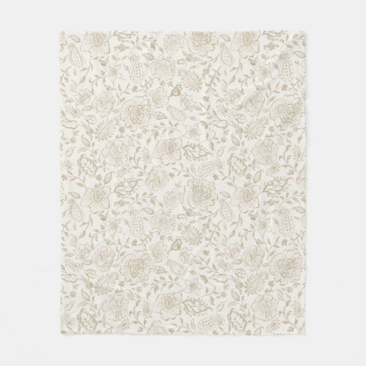 Bloemen waterverf geschetst fleece deken (Voorkant)