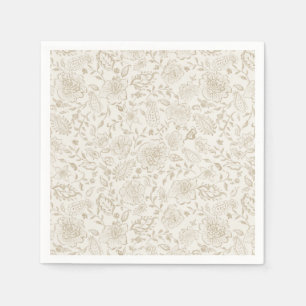 Bloemen  waterverf geschetst servet