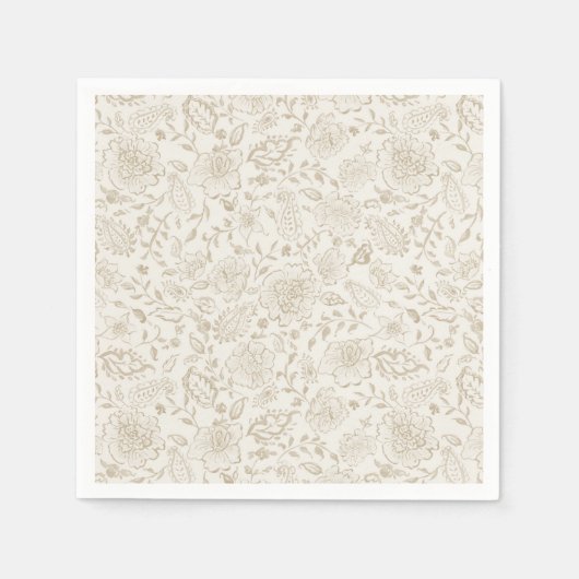 Bloemen  waterverf geschetst servet (Voorkant)