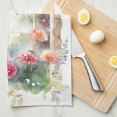 Bloemen Waterverf geschilderde boog Theedoek (Quarter Fold)