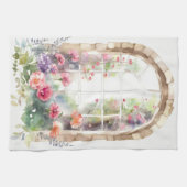 Bloemen Waterverf geschilderde boog Theedoek (Horizontaal)