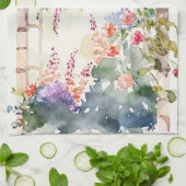 Bloemen Waterverf geschilderde boog Theedoek (Gevouwen)