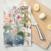 Bloemen Waterverf geschilderde boog Theedoek (Quarter Fold)