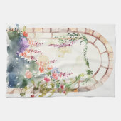 Bloemen Waterverf geschilderde boog Theedoek (Horizontaal)