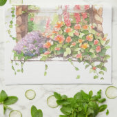 Bloemen Waterverf geschilderde boog Theedoek (Gevouwen)