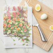 Bloemen Waterverf geschilderde boog Theedoek (Quarter Fold)