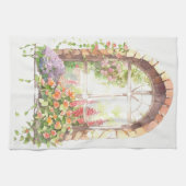 Bloemen Waterverf geschilderde boog Theedoek (Horizontaal)