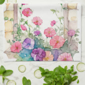 Bloemen Waterverf geschilderde boog Theedoek (Gevouwen)