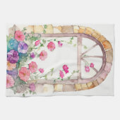 Bloemen Waterverf geschilderde boog Theedoek (Horizontaal)
