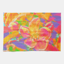 Bloemen waterverf geverfd houtgeel roze