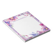 Bloemen Waterverf grens gepersonaliseerd Notitieblok (Schuin)