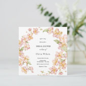 Bloemen waterverf groen Elegant vrijgezellenfeest Kaart (Staand voorkant)