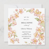 Bloemen waterverf groen Elegant vrijgezellenfeest Kaart (Voorkant)