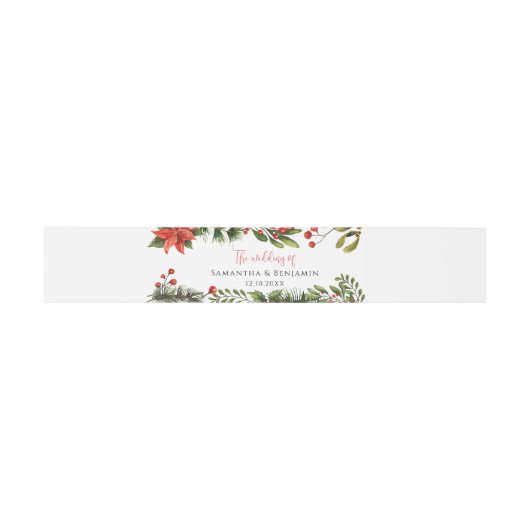 Bloemen Waterverf Groen Winter Wedding Uitnodigingen Wikkel (Vlak)