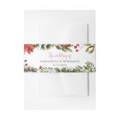 Bloemen Waterverf Groen Winter Wedding Uitnodigingen Wikkel (Voorkant Voorbeeld)