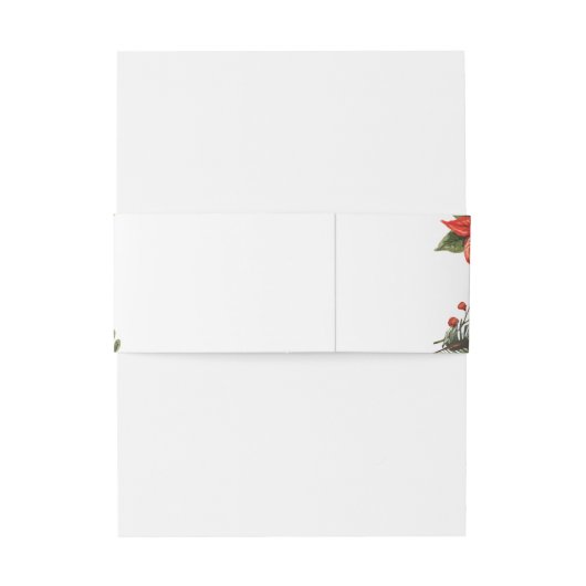 Bloemen Waterverf Groen Winter Wedding Uitnodigingen Wikkel (Achterkant Voorbeeld)