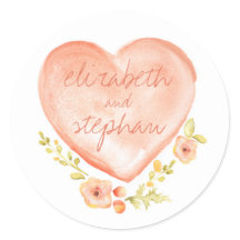 Bloemen waterverf hart bruiloft