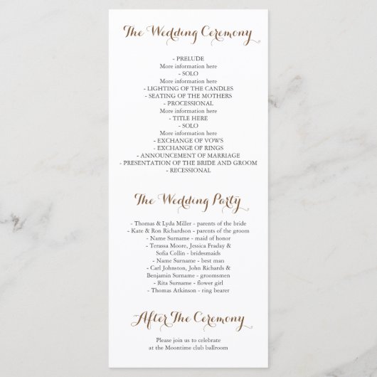  bloemen waterverf herfst bruiloft programma's (Achterkant)