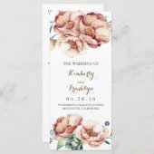 bloemen waterverf herfst bruiloft programma's (Voorkant / Achterkant)