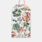 Bloemen waterverf herfst ivoor bruiloft cadeaulabel (Achterkant)