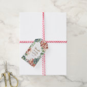 Bloemen waterverf herfst ivoor bruiloft cadeaulabel (Met Touw)