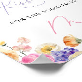 Bloemen Waterverf hoeveel kussen Vrijgezellenfeest Poster (Hoek)