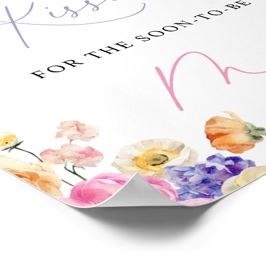 Bloemen Waterverf hoeveel kussen Vrijgezellenfeest Poster (Hoek)