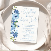 Bloemen Waterverf Iets blauw Vrijgezellenfeest Kaart