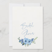 Bloemen Waterverf Iets blauw Vrijgezellenfeest Kaart (Achterkant)