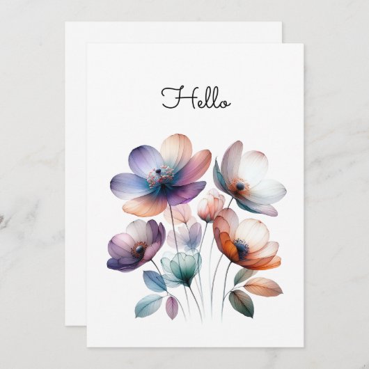 Bloemen Waterverf Illustratie  (Voorkant / Achterkant)