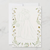 Bloemen Waterverf Illustratie Huwelijksuitnodiging Kaart (Achterkant)