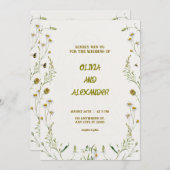 Bloemen Waterverf Illustratie Huwelijksuitnodiging Kaart (Voorkant / Achterkant)