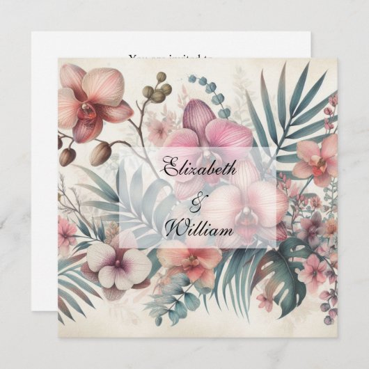 Bloemen waterverf in zachte pastelkleuren kaart (Voorkant / Achterkant)