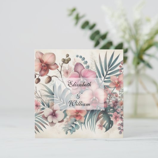 Bloemen waterverf in zachte pastelkleuren kaart (Staand voorkant)