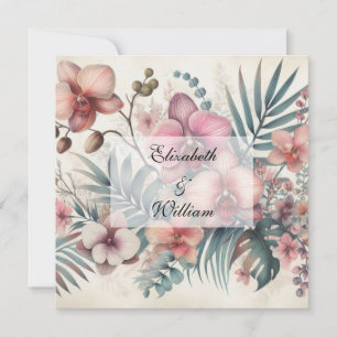 Bloemen waterverf in zachte pastelkleuren kaart