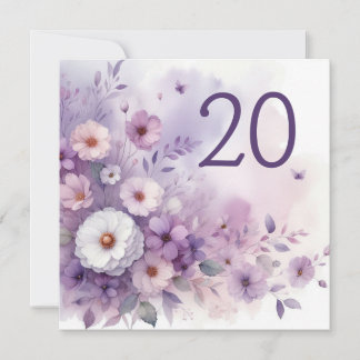 Bloemen waterverf in zachte pastelkleuren kaart